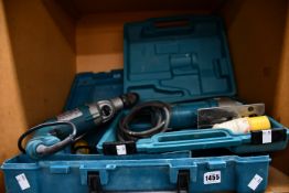 Two pre-owned Makita tools to include a rotary hammer drill and an orbital action jigsaw.