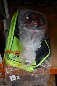One as new Bobolat Pure Strike unstrung in white to include Head 9R Core super combi bag (Neon