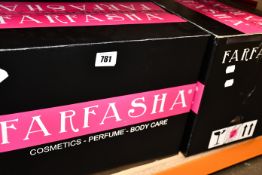 A quantity of FarFasha unscented anti-bacterial sanitiser. Spray formula removing the issue of