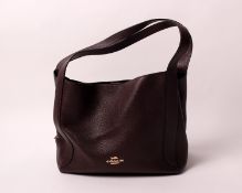 An as new Coach leather purple/plum shopper bag with zip insert (No Tags).
