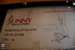 One boxed Sunny Health and Fitness unisex cross-trainer.
