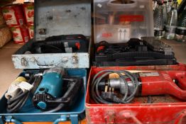 A pre-owned Bosch GBH 2-22RE hammer drill (body only), a pre-owned Makita JN3200 nibbler, a pre-