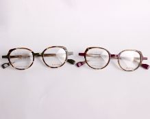 Two pairs of as new Dutz glasses frames with clear glass (RRP £190 each).