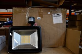 Six boxed as new LED floodlights GPF100WB (220V).