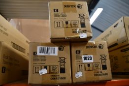 Three boxed as new Xerox K D12 006R01668 Black Toner Cartridges (Boxes sealed).