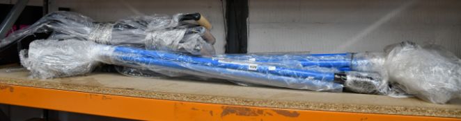 Twelve as new Silverline tools garden rakes and four garden spades.