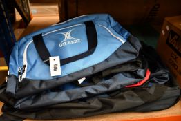 Seven as new Gilbert Rugby holdalls in various sizes and colours.