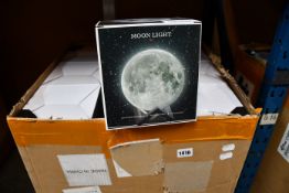 Twenty seven boxed as new 3D Moon lights (USB charge, remote control).