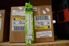 Two boxes of Ge Biax l 18w 2g11 lamp bulbs (25 in a box).