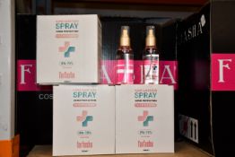 A quantity of FarFasha unscented anti-bacterial sanitiser. Spray formula removing the issue of