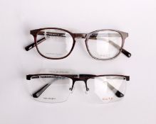 Two pairs of as new Dutz glasses frames with clear glass (RRP £190 each).