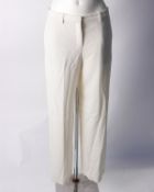 Two pairs of as new Theory Wide trousers, one in magenta (Size 2 - RRP £320) and one in rice (Size 4