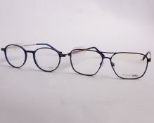 Two pairs of as new William Morris glasses frames with clear glass (RRP £170 each).