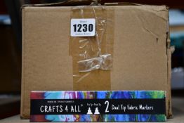 Eighty boxes of two as new Crafts 4 All dual tip fabric markers in black.