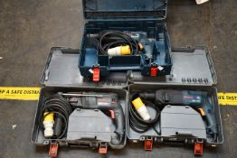 A pre-owned Bosch GBH2-26 DRE hammer drill (body only) and two pre-owned Bosch GBH 2 SE hammer