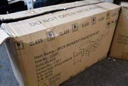 One boxed as new four piece iron and rattan sofa set (GD901).
