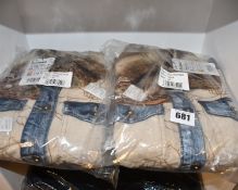 Two as new Desigual Eloise denim/cord/faux fur jackets (UK 8 and 10 - RRP €120 each).
