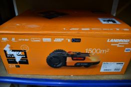 One as new Worx Landroid unmanned lawn mower (Model number: WR153E).