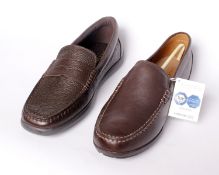 Two pairs of men's boxed as new Geox Respira loafers - one Simon in brown (UK 7.5) and one Devan