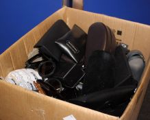 One box of pre-owned branded/unbranded sunglasses and related items.