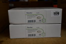 Two boxed as new Newlec 2W recessed LED emergency circular distribution escape route (NLE3R).
