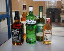 Gordons special dry gin (1ltr), Bells blended whisky (1ltr), Jack Daniel's whisky (1ltr), Jamerson