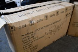 One boxed as new four piece iron and rattan sofa set (GD901).