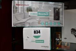 Three boxed as new Securefast WIFI Video Doorbells in black (AML2C).
