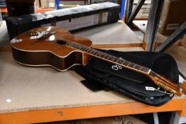 One Ozark jazz guitar (3612) and carry case.