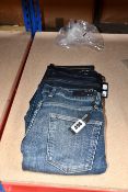 Two pairs of as new DSTLD jeans (W32/L32 and W32/L34).