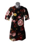 An as new Dolce and Gabbana girls black floral velvet dress size 10 (RRP £485).