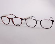 Two pairs of as new Moleskine glasses frames with clear glass (RRP £160 each).