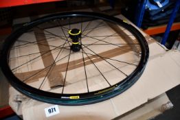 A pair of as new Mavic Crossmax Boost elite carbon road bike wheels.