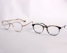 Two pairs of as new Dutz glasses frames with clear glass (RRP £170 each).