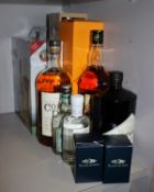 The Original Sailor Jerry spiced rum (1ltr), a Copper Dog Speyside blended malt scotch whisky (