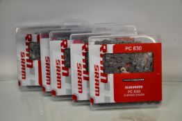 Ten boxed as new SRAM PC-1110 11 Speed Chains (Solid pin, 114 links).