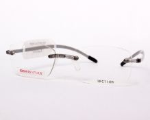 A pair of as new SwissFlex glasses frames with clear glass (RRP £200).