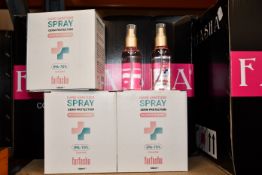 A quantity of FarFasha unscented anti-bacterial sanitiser. Spray formula removing the issue of