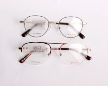 Two pairs of as new Dutz glasses frames with clear glass (RRP £190 each).