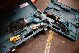 A pre-owned Makita JR3050T reciprocating saw (body only) and a pre-owned Makita JR3000V