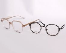 Two pairs of as new Dutz glasses frames with clear glass (RRP £170 each).