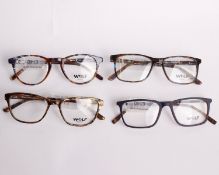 Four pairs of as new Wolf glasses frames with clear glass (RRP £140 each).