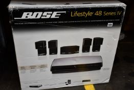 One boxed Bose Lifestyle 48 Series IV DVD home entertainment system (Box looks to be complete but