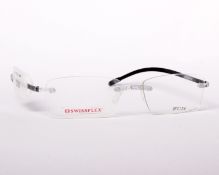 A pair of as new SwissFlex glasses frames with clear glass (RRP £200).
