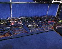 Forty-five pairs of assorted child's/adults as new glasses frames with clear glass to include