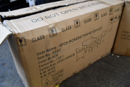 One boxed as new four piece iron and rattan sofa set (GD901).