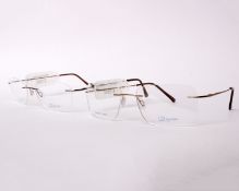 Two pairs of as new Airlight glasses frames with clear glass (RRP £150 each).