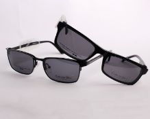Two pairs of as new Convertibles glass frames with clear glass with magnetic sunglasses