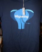 A quantity of as new Marine Layer t-shirts in Migrating and DEV designs in various sizes (