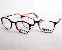 Two pairs of as new Superdry glasses frames with clear glass (RRP £120 each).